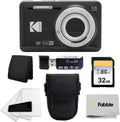 Kodak PIXPRO FZ55 Digital Camera (Black) + Black Point & Shoot Camera Case + Transcend 64GB SD Memory Card + Tri-fold Memory Card Wallet + Hi-Speed SD USB Card Reader + More!
