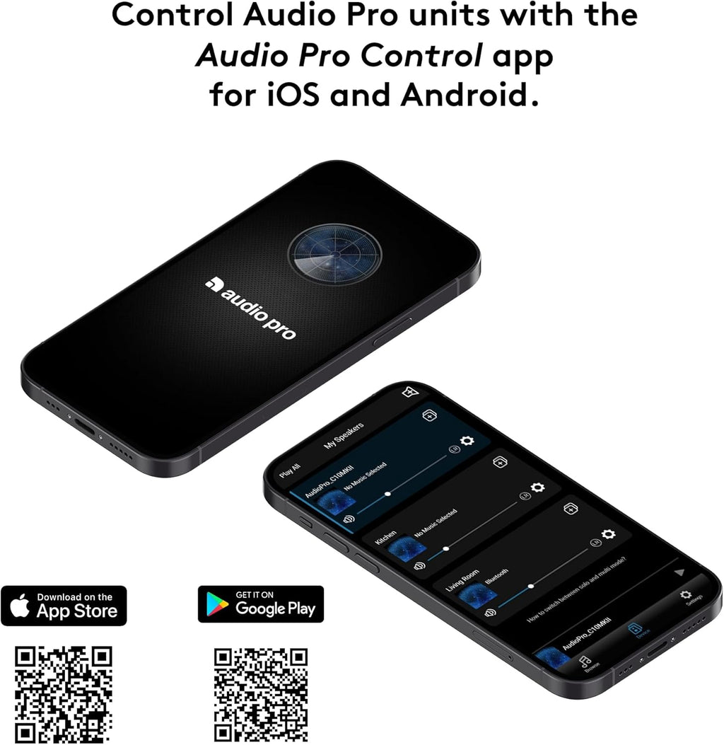 Audio Pro Addon Bluetooth Speaker - Wireless Speaker with High-Fidelity Sound - Outdoor Speakers, WiFi, AirPlay 2, Chromecast, Spotify Connect, C10 MKII, White