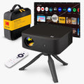 KODAK Flik X20 1080p Smart Projector - 1080p, 300 ANSI Lumens - Portable Projector with Wi-Fi, Bluetooth, ATV Dongle & Android TV 12 - Auto-Focus & Keystone Correction with 100" Screen & Tripod