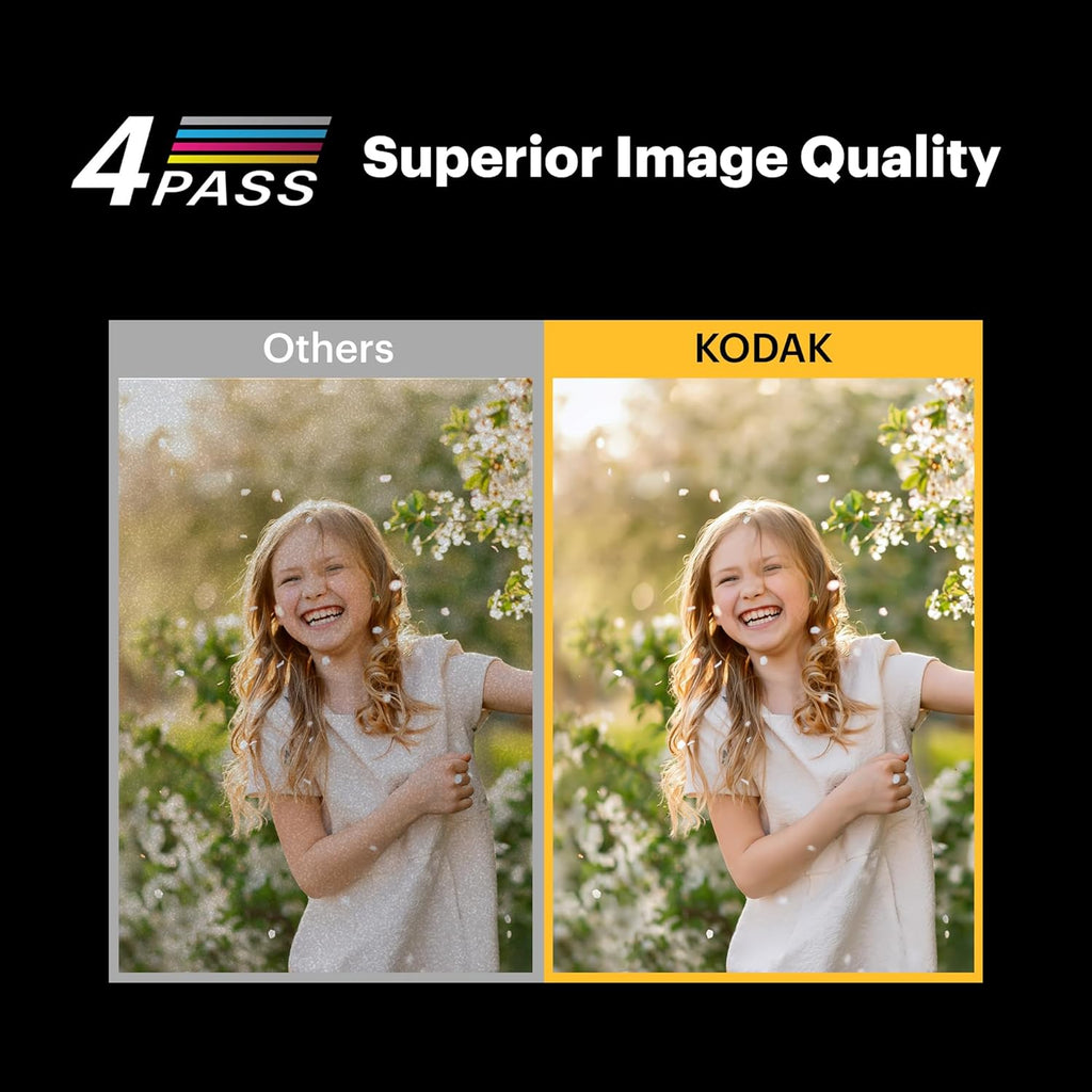 KODAK Mini 3 ERA 4PASS Portable Photo Printer (Yellow, Printer + Initial 8 Sheets + 60 Sheets + Accessories)