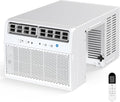 12,000 BTU U-Shaped Window Air Conditioner, Window AC Unit with Dehumidifier, Cools Up to 550 Sq. Ft for Large Rooms, Saddle AC Unit with Full Window View, 4 Fan Speeds, 24H Timer, Sleep Mode