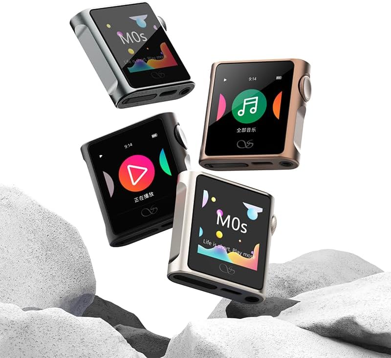 SHANLING M0s Portable MP3 Player Hi-Res Audio Players, 1.54" Touch Screen Hi-Fi MP3 Player with Bluetooth 5.0 LDAC, USB DAC/Amp, Up to 10 Hours Playback – Titanium