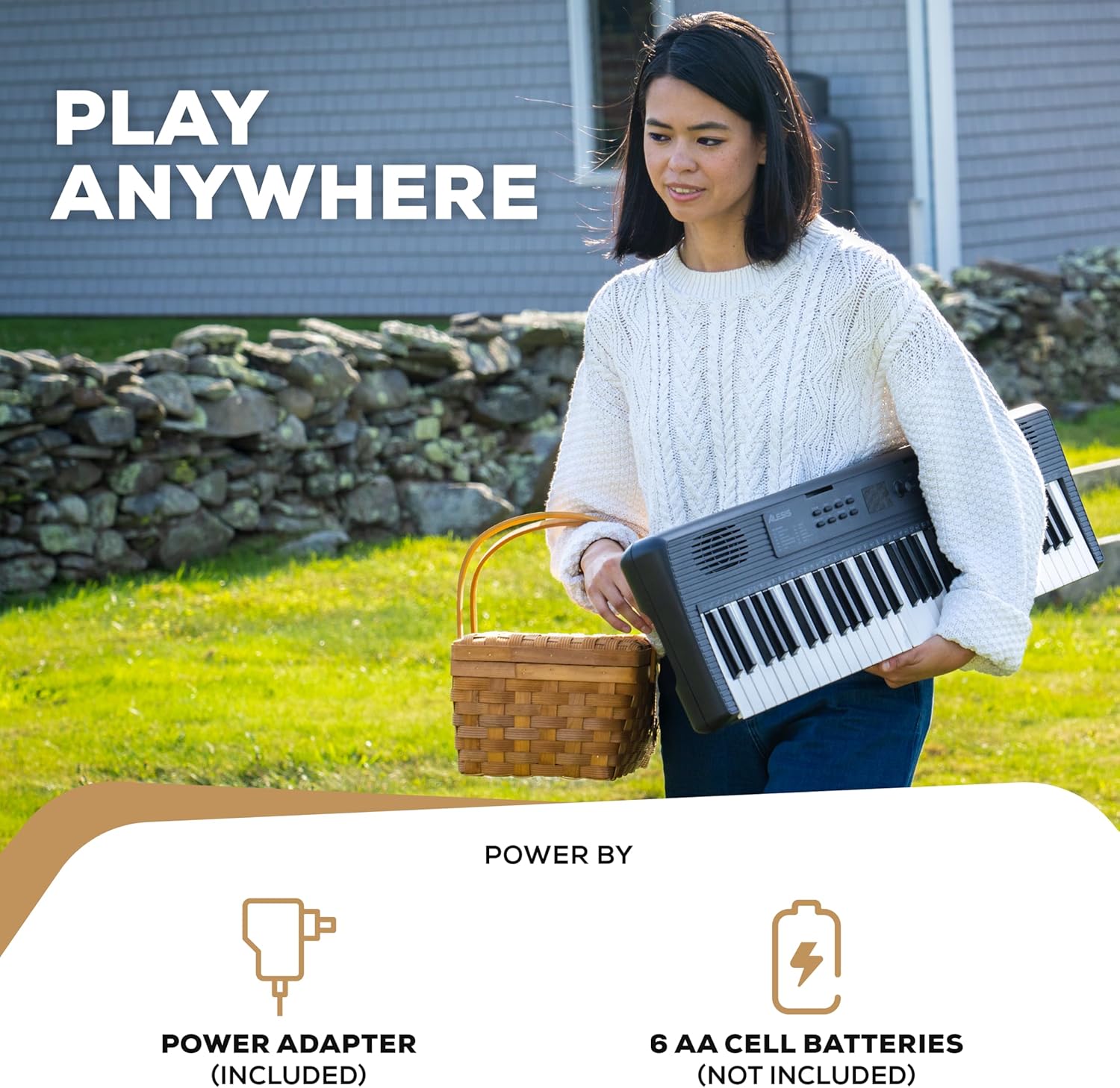 Alesis Melody 61 MK4 Keyboard Piano for Beginners with 61 Keys, Speakers, Stand, Bench, Headphones, Tablet/Sheet Music Stand, 300 Sounds and Music Lessons