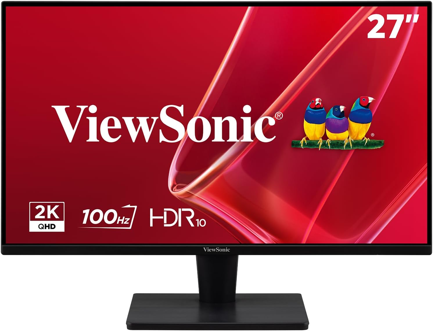 ViewSonic VS2725-2K 27 Inch 1440p Monitor, 100Hz Refresh Rate for Smooth Home and Office Viewing, Eye Care Technology, HDMI, and DisplayPort Inputs