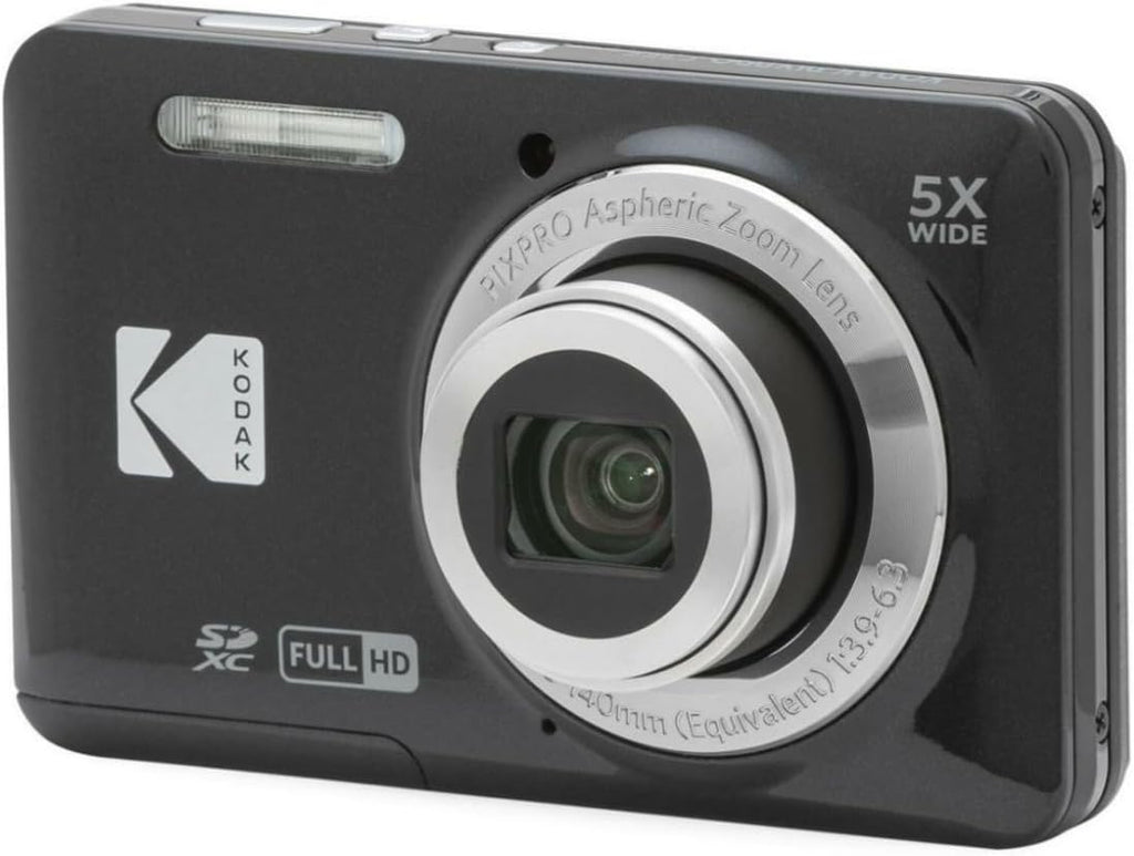 Kodak PIXPRO Friendly Zoom FZ55 Digital Camera (Black) Bundle with Case for Compact Cameras, and Kodak 32GB Class 10 UHS-I U1 SDHC Memory Card (3 Items)