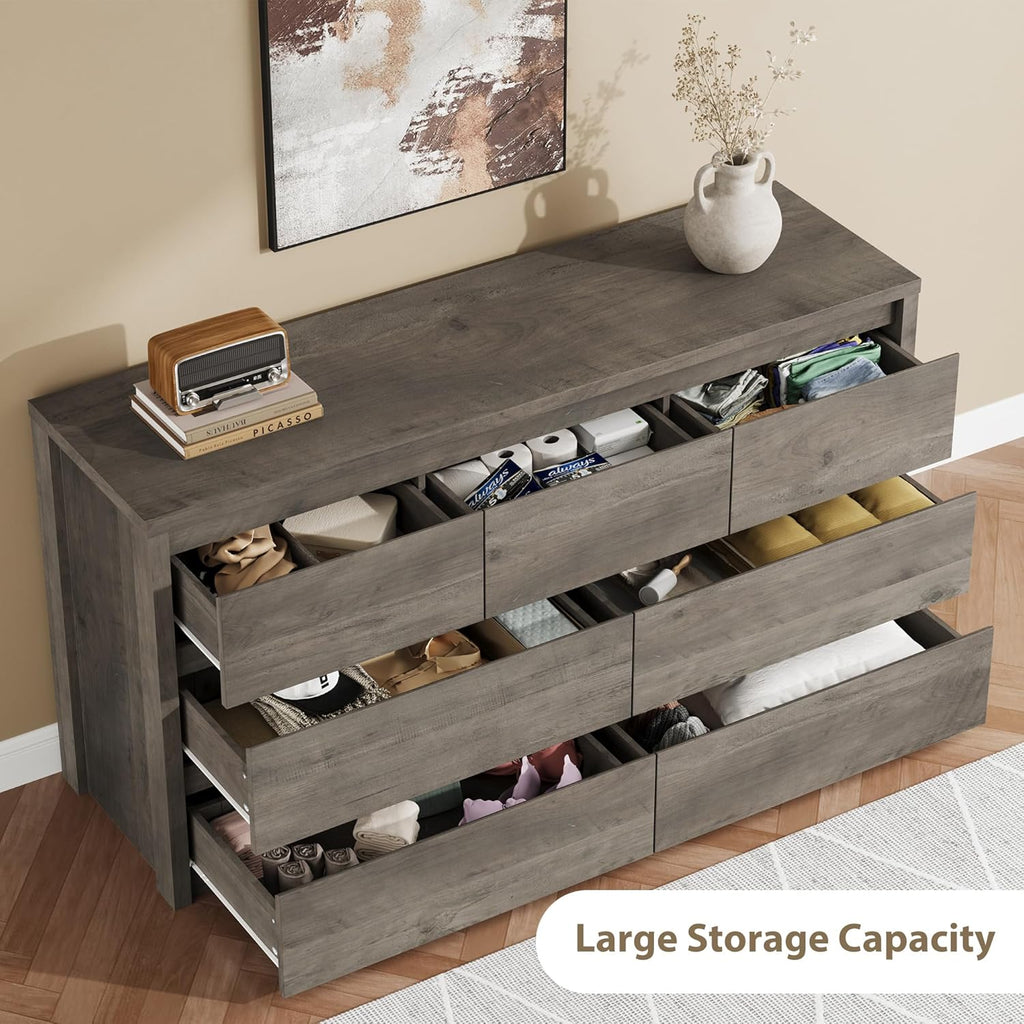 GarveeHome 7 Drawer Dresser for Bedroom, Wide Modern Chest of Drawers, Large Wood Dresser Wooden Storage Organizer for Living Room, Hallway Entryway