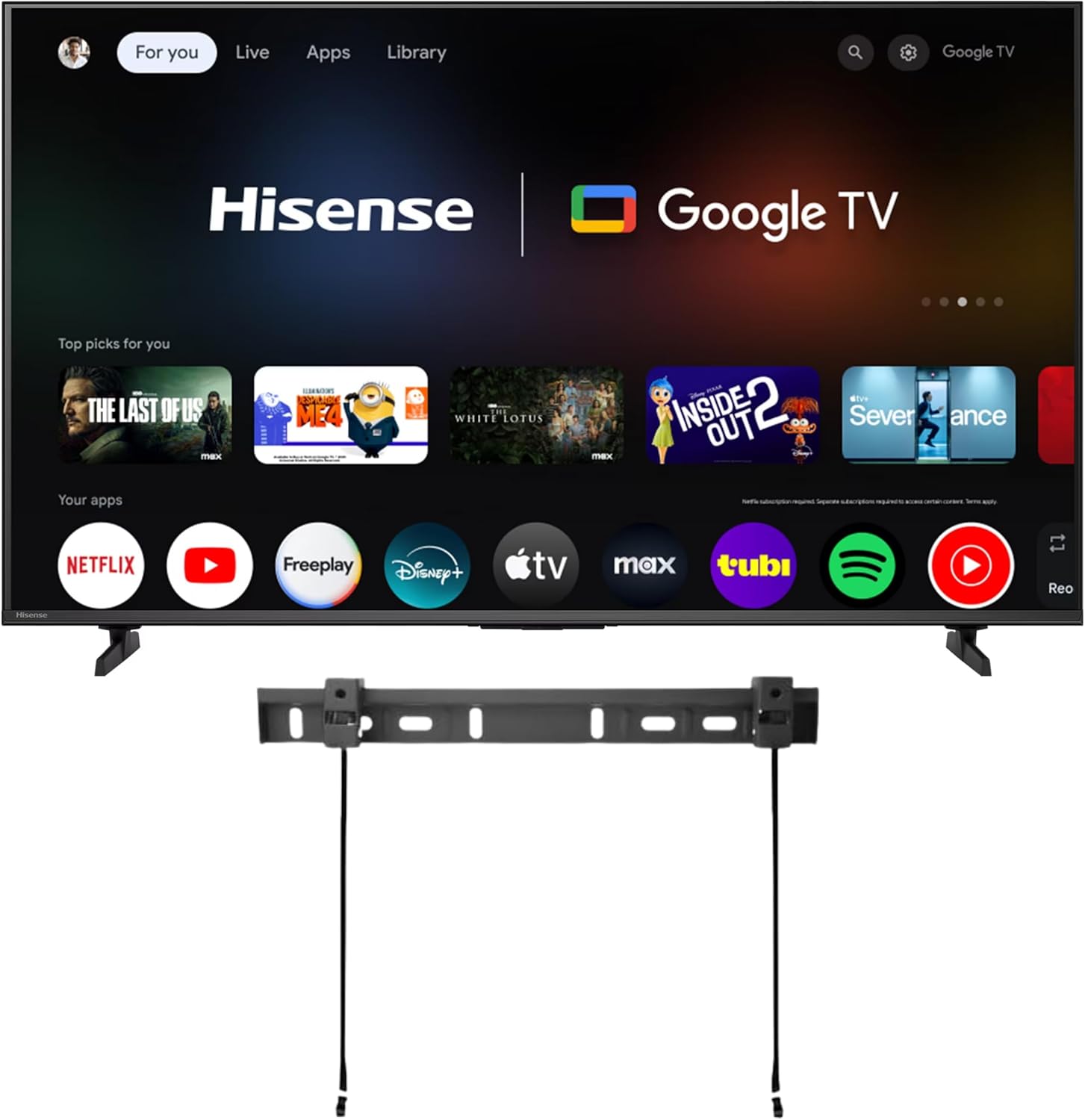 Hisense 50-Inch Class H5 4K UHD HDR Google Smart TV (50H5BG, 2025) Dolby Vision Gaming HDR 10 Motion Rate 120 AI Upscaler DTS Virtual X Game Mode Plus Google Assistant + Free WallMount (Renewed)