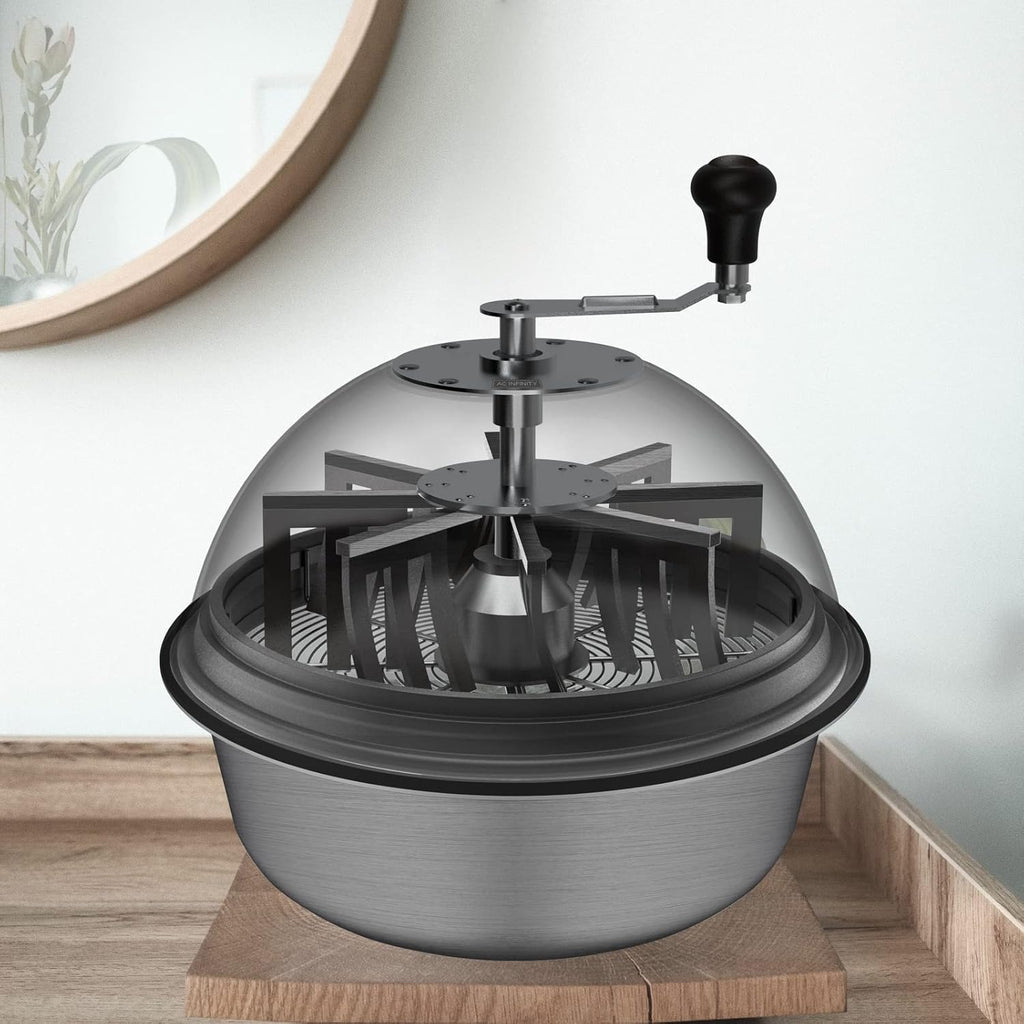 AC Infinity Bud Leaf Bowl Trimmer 16", Clear Visibility Dome with Sharp Stainless Steel Blades, for Twist Spin Cutting Leaves, Buds, Flowers, Hydroponics Plants