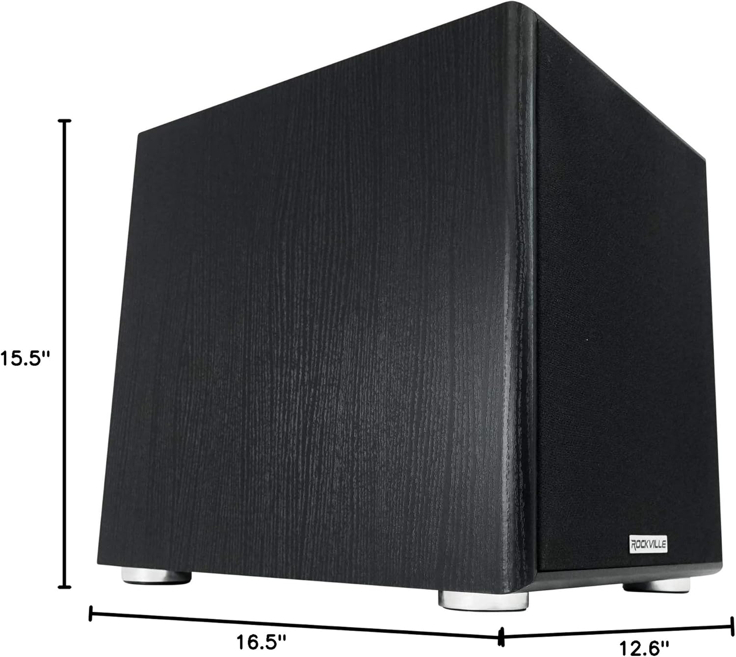 Rockville Rock Shaker 10 Black 600W Powered Subwoofer, Class-D Amp, Adjustable Crossover, MDF Enclosure, for Home Theater and Studio