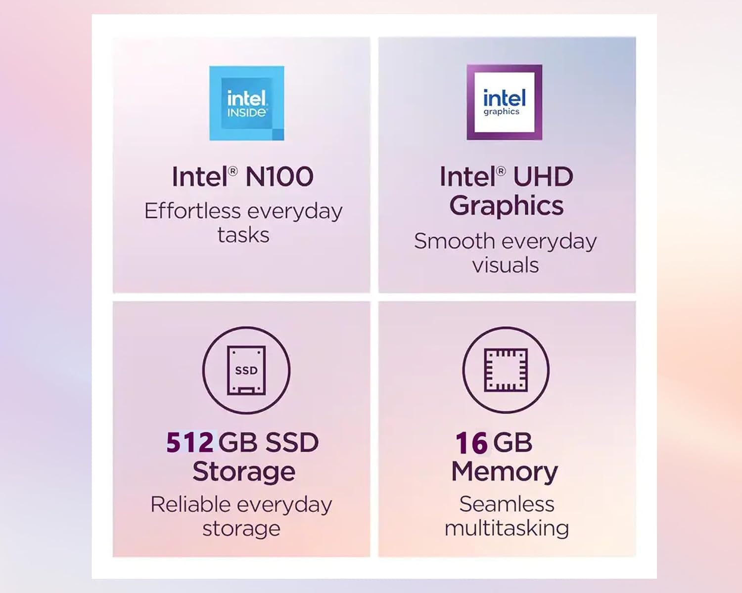 Lenovo A100 All in One Desktop Computer for Home Office, 23.8 Inch IPS FHD Display, Intel N100 Processor, 16 GB RAM, 512 GB SSD, Intel UHD Graphics, Wired Keyboard & Mouse, Windows 11 Pro, Accessories
