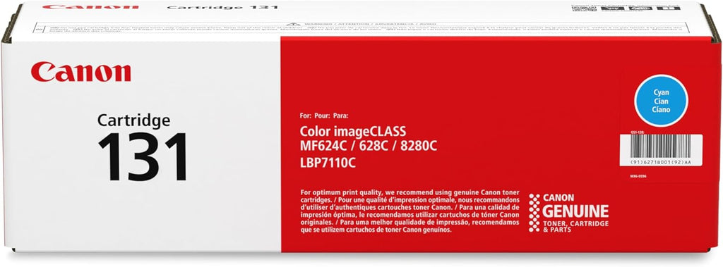 Canon Genuine 131 Cyan Toner Cartridge Compatible with MF620 Series, MF8280Cw, LBP7110Cw