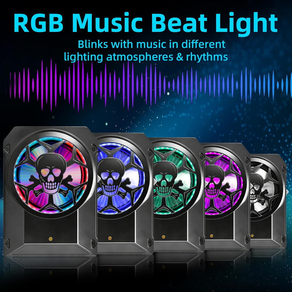 1600W Car Subwoofer, 10" Ultra-Thin Powered Under-Seat Sub with Built-in Amplifier, LPF/Gain/Bass Boost, Touch Control, Physical Switch Rhythm LED Ambient Light, Independent Bass Knob