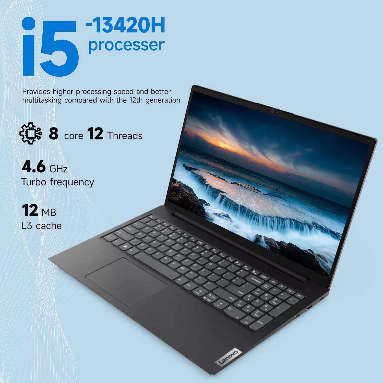 Lenovo V15 G4 Business Laptop, 15.6″ FHD Anti-Glare Display, Intel 8-Core i5-13420H (Beat i7-1355U), 16GB RAM, 256GB SSD, WiFi6, Bluetooth5.2, RJ-45, Windows 11 Pro, with 5ave 6-in-1 Accessory Kit