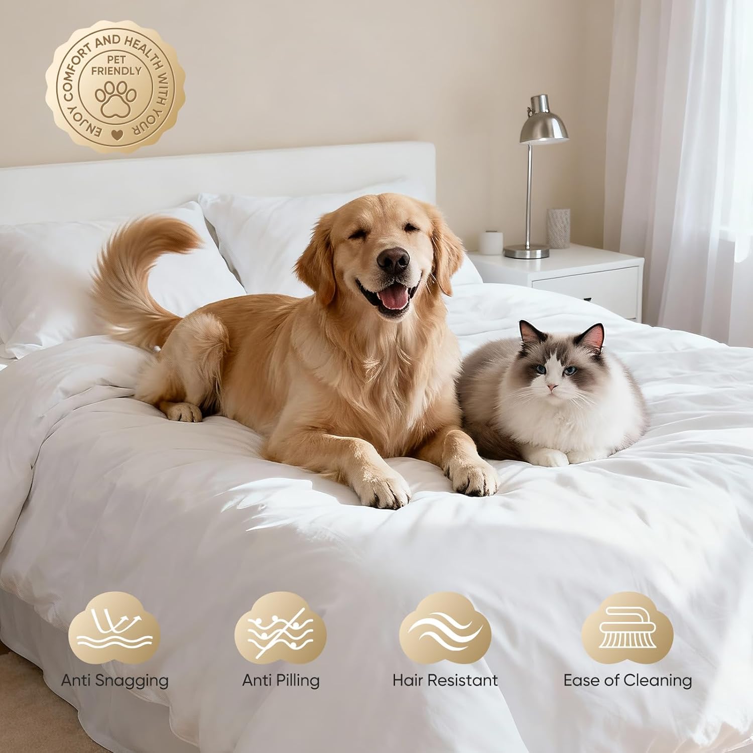 TWK 1200 Thread Count Egyptian Cotton 100% Bed Sheet Set, Solid Thickness, Long-Lasting Durable Construction, Resists Pilling, 18" Deep Pocket Capacity