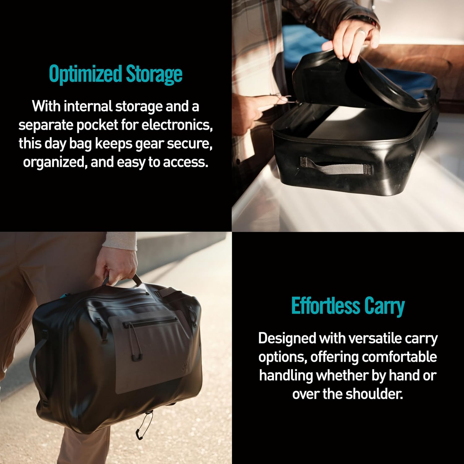 Seeker Collection Dry Day Bag Waterproof Dry Day Bag IP67 16L Marine Tote with Sealed Zipper Electronics Pocket Carry Handles for Boating Travel