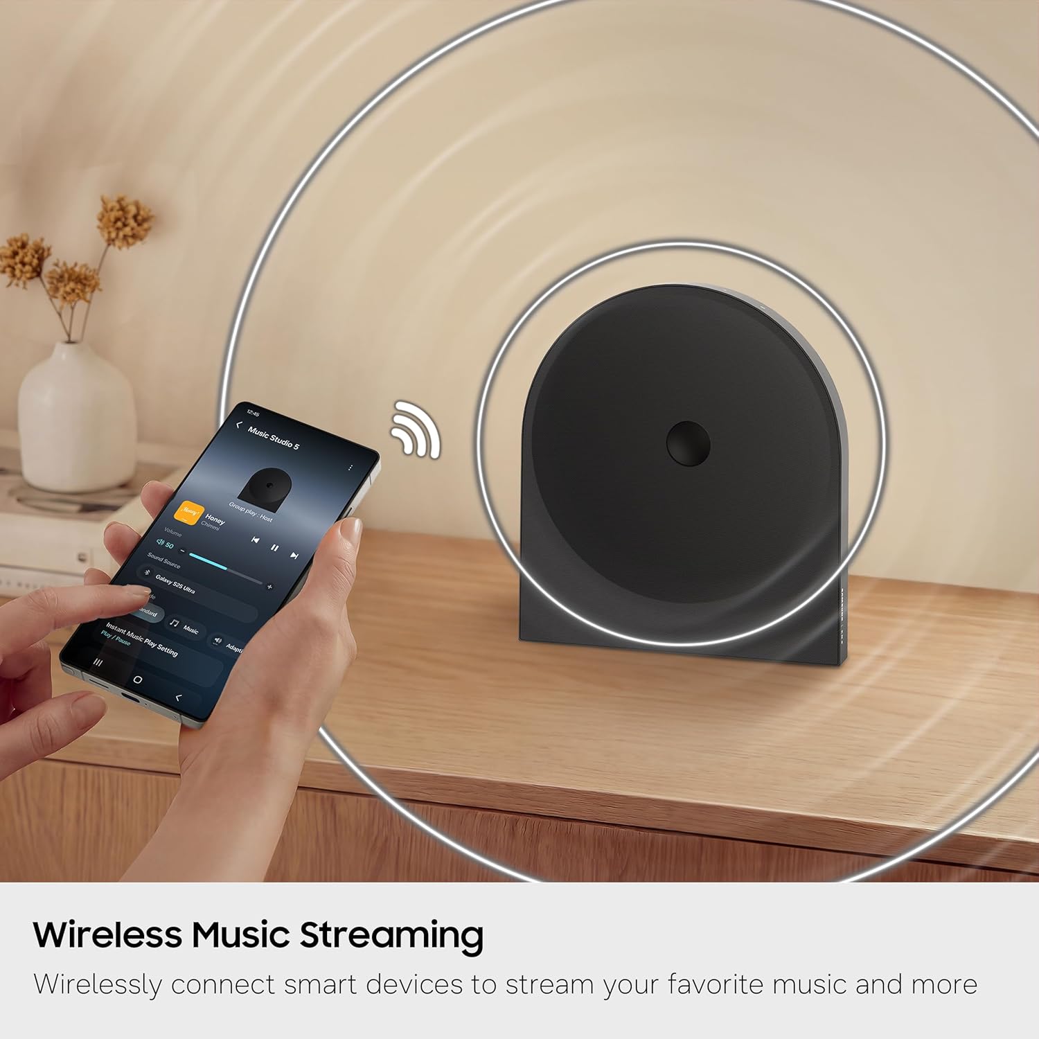 Samsung HW-LS50H Music Studio 5 Wireless Smart Speaker, Wi-Fi & Bluetooth Connectivity, Wireless Dolby Atmos, Q-Symphony, Smart Integration, Adaptive Sound, Alexa Built-in (2026 Model)