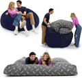 CordaRoy's Plush Bean Bag - Convertible Bean Bag Chair - Machine-Washable Plush Fabric Cover - for Basement, Living Room, Game Room, Dorm & More - Queen Size - Indigo | Made in The USA