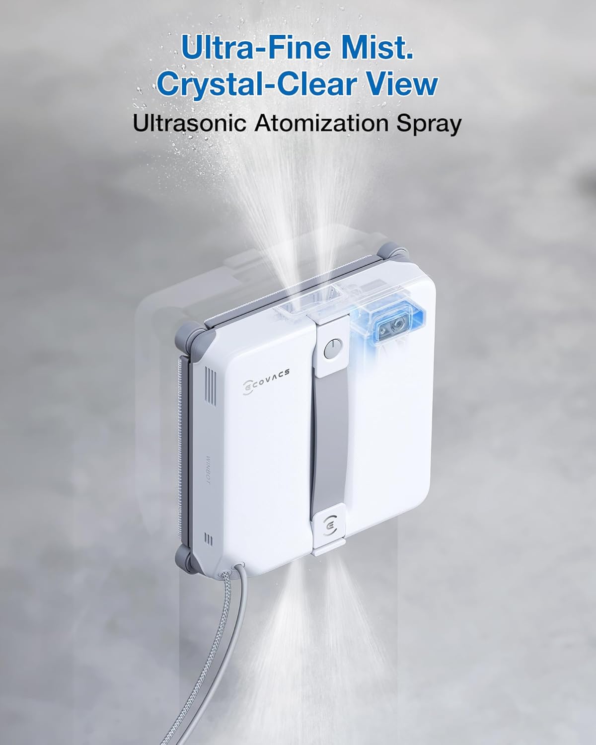 ECOVACS WINBOT MINI2 Window Cleaning Robot, Robot Window Cleaner with 5 Smart Cleaning Modes, Win-SLAM 4.0 Navigation, Automatic Glass Cleaner for Windows, Mirrors & Glass Doors