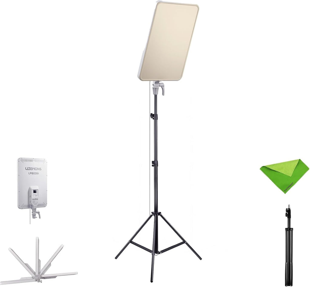 Godox LP800Bi LP800 Bi Color Led Panel with LED Video Baby Stand 1.9M Stand, 85W CCT 2800K~6500K Dimmable Light, CRI ≈ 96 TLCI ≈ 98 Bluetooth Control Studio Lighting for Live Streaming Photography