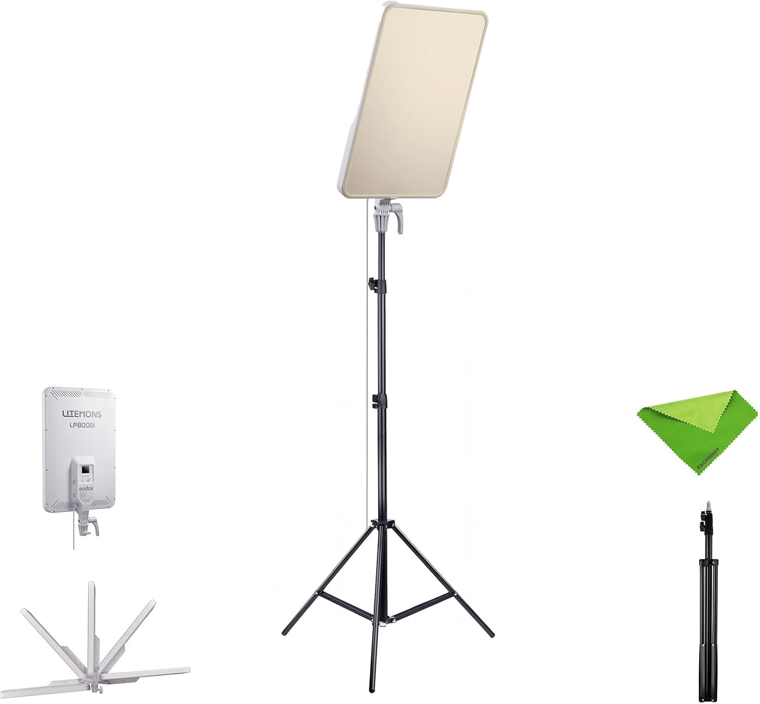 Godox LP800Bi LP800 Bi Color Led Panel with LED Video Baby Stand 1.9M Stand, 85W CCT 2800K~6500K Dimmable Light, CRI ≈ 96 TLCI ≈ 98 Bluetooth Control Studio Lighting for Live Streaming Photography