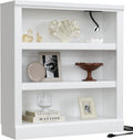 Unikito 3-Tier Storage Bookcase with Adjustable Shelves, Modern Wood Storage Organizer Rack, Free Standing Decorative Display Shelf for Home Office, Living Room and Bedroom-White