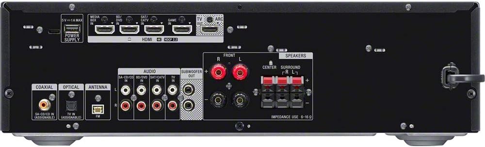 Sony STRDH590 5.2 Multi-Channel 4k HDR AV Receiver with Deco Gear HDMI Cable Bundle