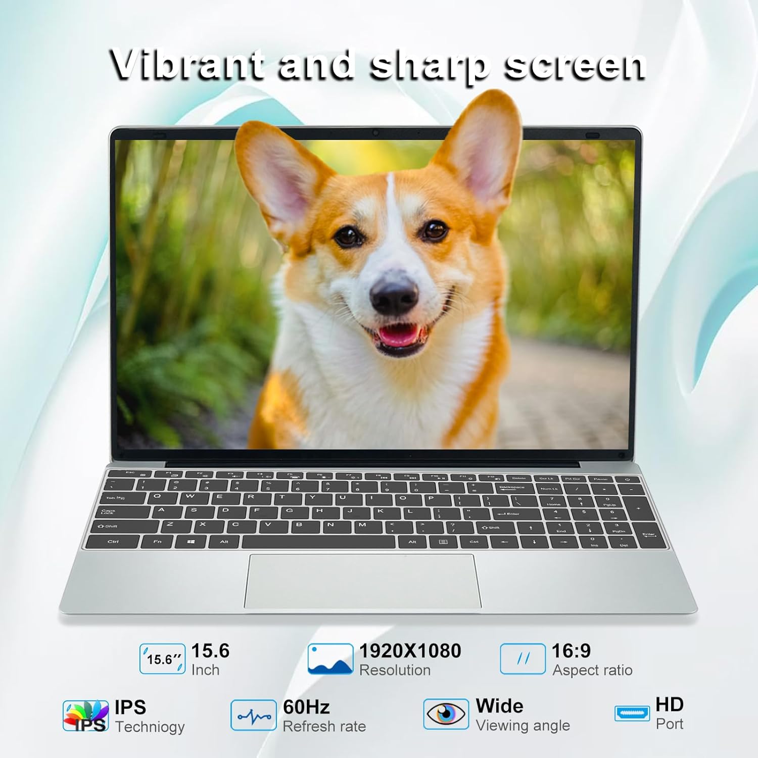 15.6" FHD Laptop for Office & Study, Pentium Processor (Up to 3.4GHz), 16GB RAM 1TB SSD, Portable with Backlit Keyboard & Fingerprint Reader, WiFi 5/BT 5.0/USB 3.0/Type-C/HDMI