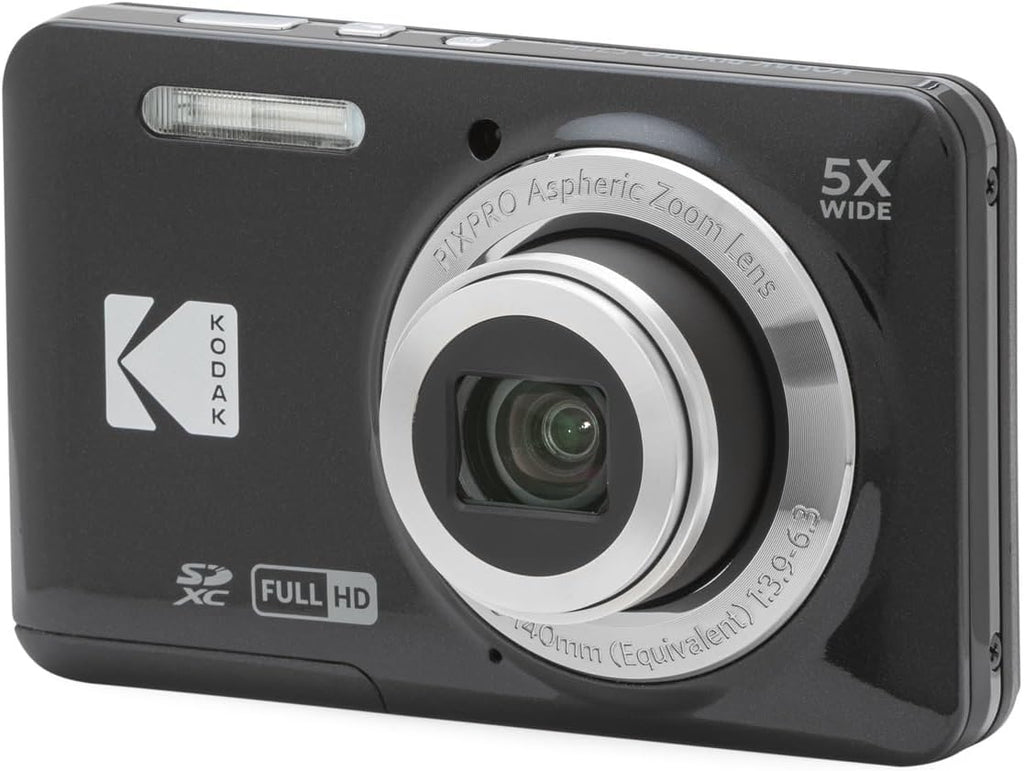Kodak PIXPRO FZ55 Digital Camera (Black) + Black Point & Shoot Camera Case + Transcend 64GB SD Memory Card + Tri-fold Memory Card Wallet + Hi-Speed SD USB Card Reader + More!