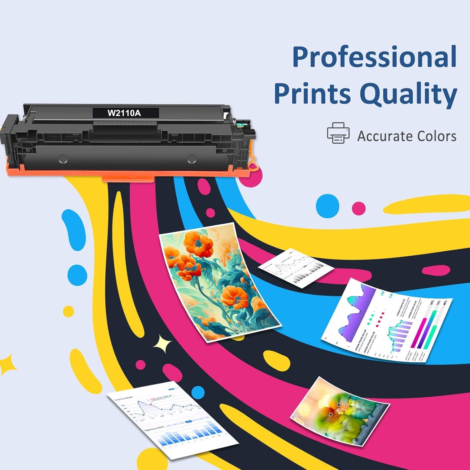 206A Toner Cartridges 4 Pack Color Laser jet Pro MFP M283fdw M283cdw Compatible for HP 206A 206X W2110A W2110X Toner Set for Color Laser Jet Pro MFP M255dw M283fdw M283cdw M255nw Printer Ink with Chip