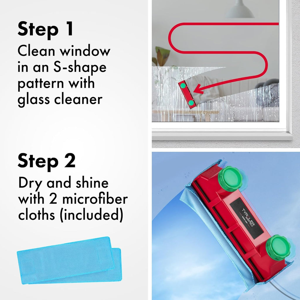 Tyroler Magnetic Window Cleaner Tool | The Glider D4 Double-Sided Window Cleaner Tool Fits Windows 0.1"-1.6" Thick | Magnet Window Cleaner | Magnetic Glass Cleaner | limpiador de ventanas magnetico