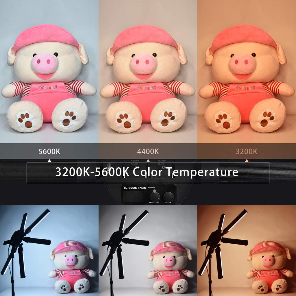 FOSOTO Photographic Lighting Dimmable 3200-5600K 6 Tubes LED Photography Star Light Lamp for Camera Photo Studio Phone Shooting, YouTube Makeup with Tripod Stand
