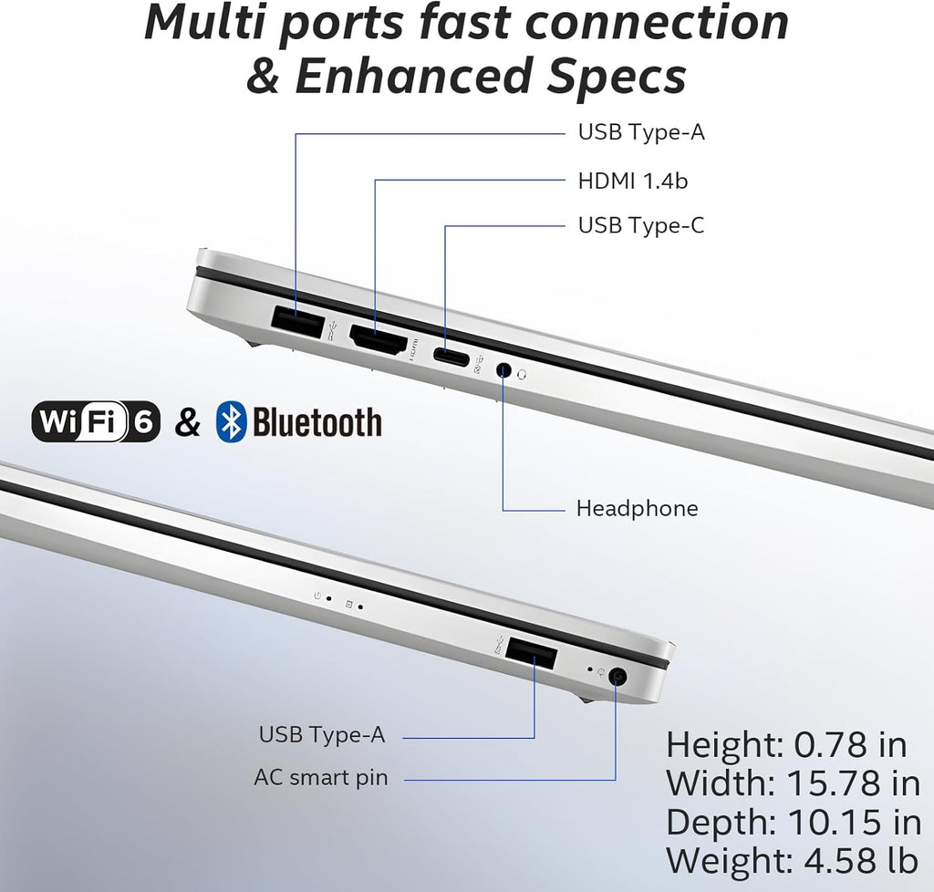 HP 17 inch laptops, AMD Ryzen 5 7430U(Beats i7-1165G7), 32GB RAM 1TB NVMe SSD Windows 11 Pro, 17.3" FHD IPS, Copilot AI, Numeric Keyboard, Type-c, Patented KB Kit
