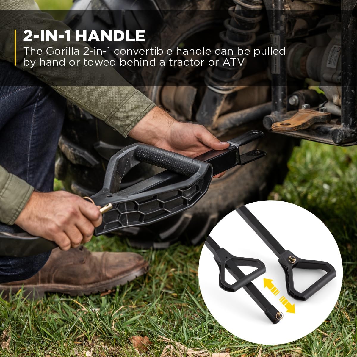 Gorilla Carts Heavy Duty, All Terrain Garden Wheelbarrow, 1200 Lb, Yellow - Gardening Equipment for Yard, Lawn, and Outdoor Use