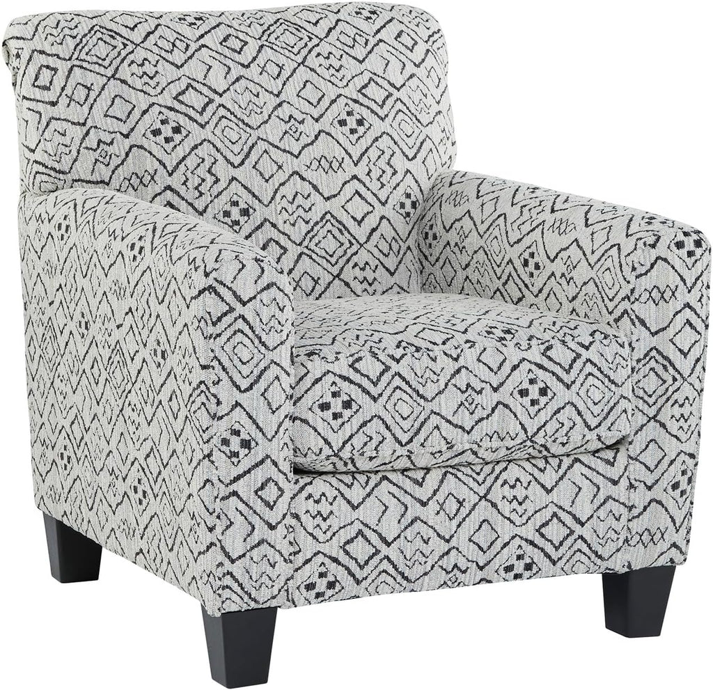 Signature Design By Ashley Hayesdale Modern Accent Chair with Removable Cushions and Tapered Legs, Black & Gray