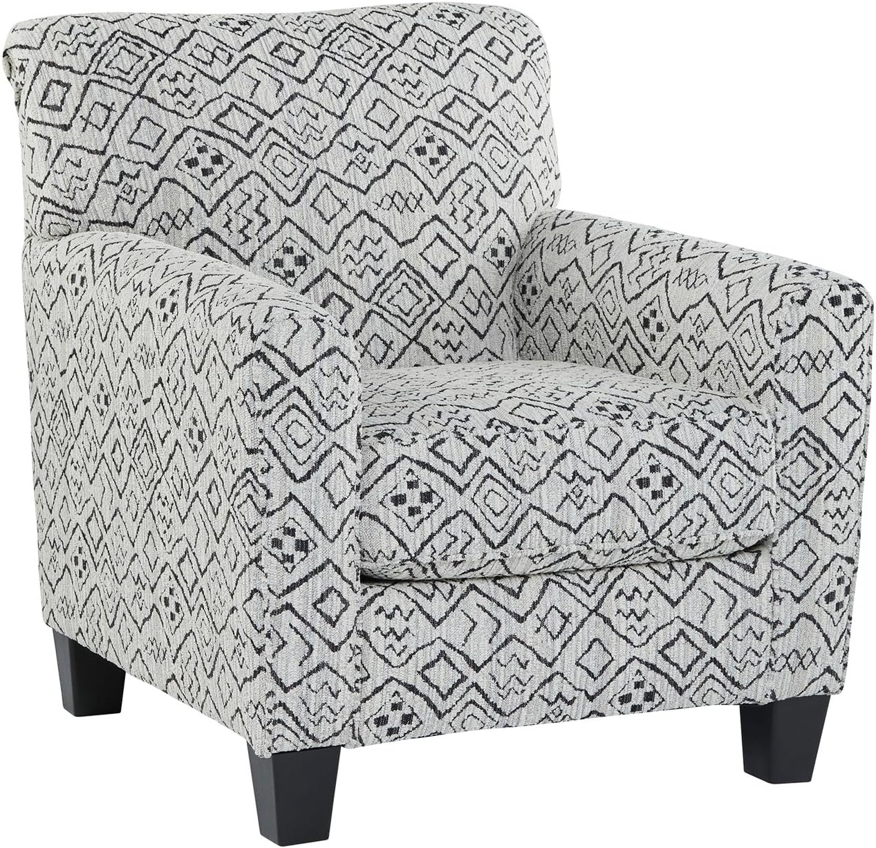 Signature Design By Ashley Hayesdale Modern Accent Chair with Removable Cushions and Tapered Legs, Black & Gray