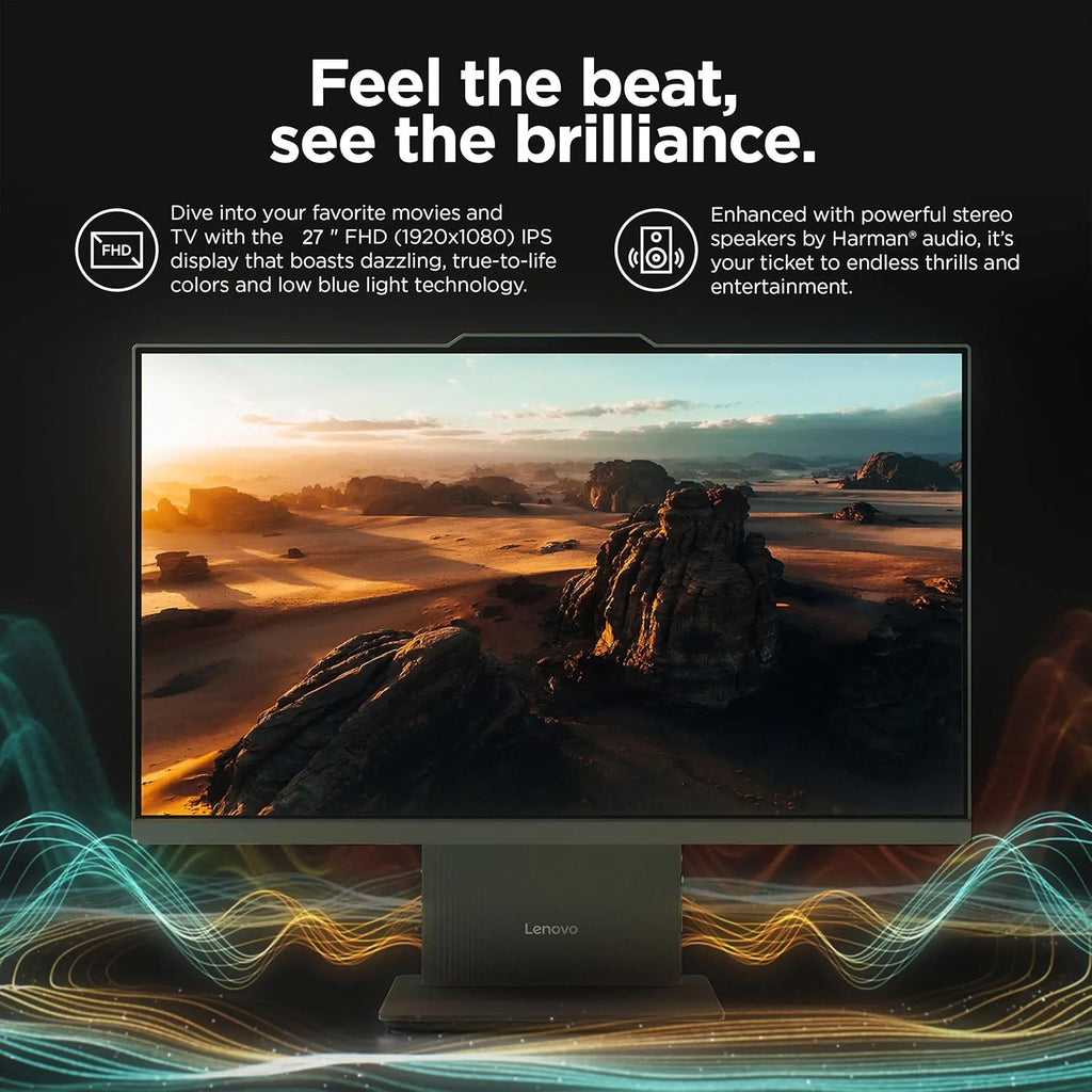 Lenovo ThinkCentre All-in-One Desktop Computer, 27" FHD IPS Display, 8-core Intel Core i5-13420H, 16GB DDR5, 512GB SSD, Wi-Fi 6, USB-C, HDMI in&Out, Wired KB&Mouse, Windows 11 Pro