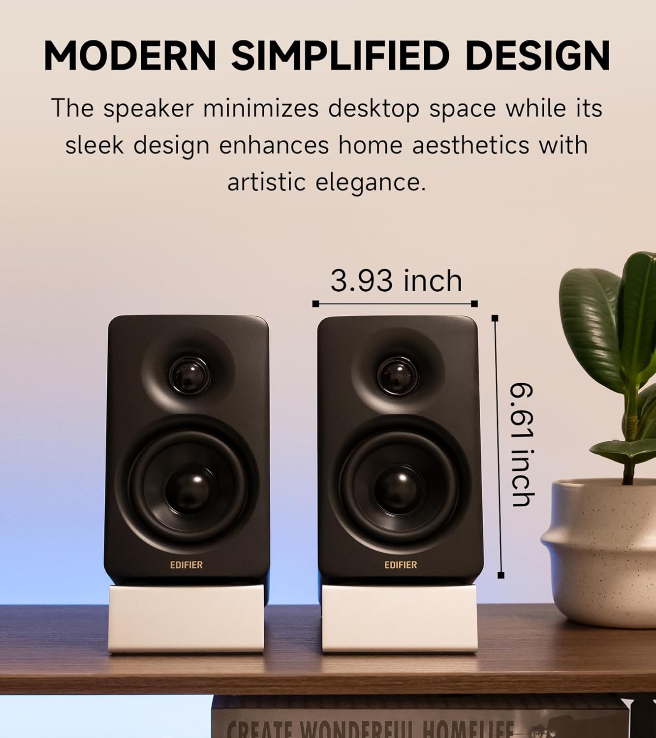 Edifier M60 Multimedia Speaker Bluetooth 5.3, 66W RMS, Hi-Res Audio & Hi-Res Wireless Audio, LDAC,3" Mid Bass & 1" Tweeter, USB-C & Aux Inputs, Compact Desktop Speaker – Black