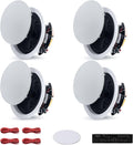 VEVOR Bluetooth Ceiling Speakers, 6.5", in Ceiling & in-Wall Speaker System with Amplifier, 2-Way, for Damp and Humid Placement, Home Theater, Covered Outdoor Patio and Flush Mount Wired, 4 Speakers