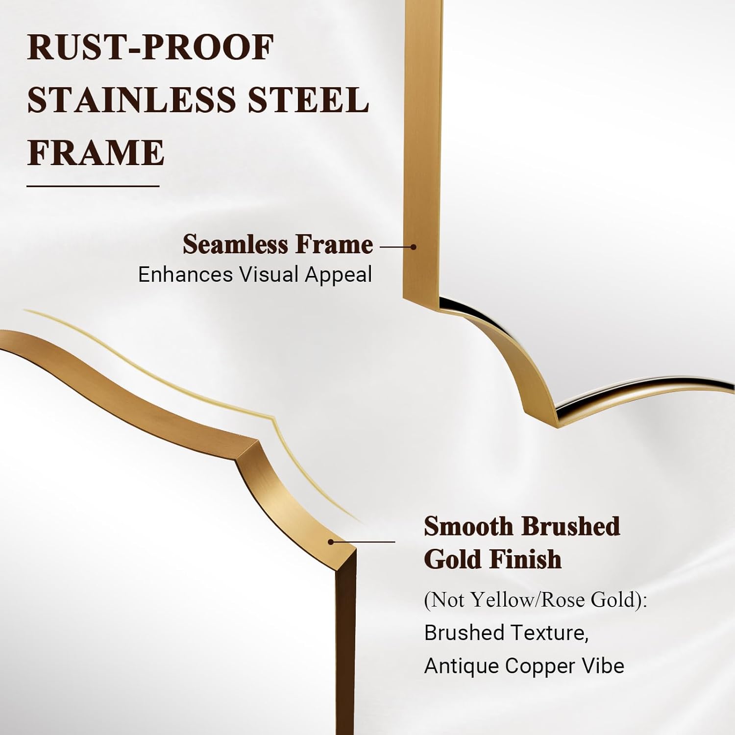 ANDY STAR Gold Vanity Mirror, 22x30 Inch Brushed Gold Mirror for Bathroom, Unique Rectangle Mirror in Rust-Proof Stainless Steel 1" Frame, Ideal for Bathroom, Powder Room, Mantel