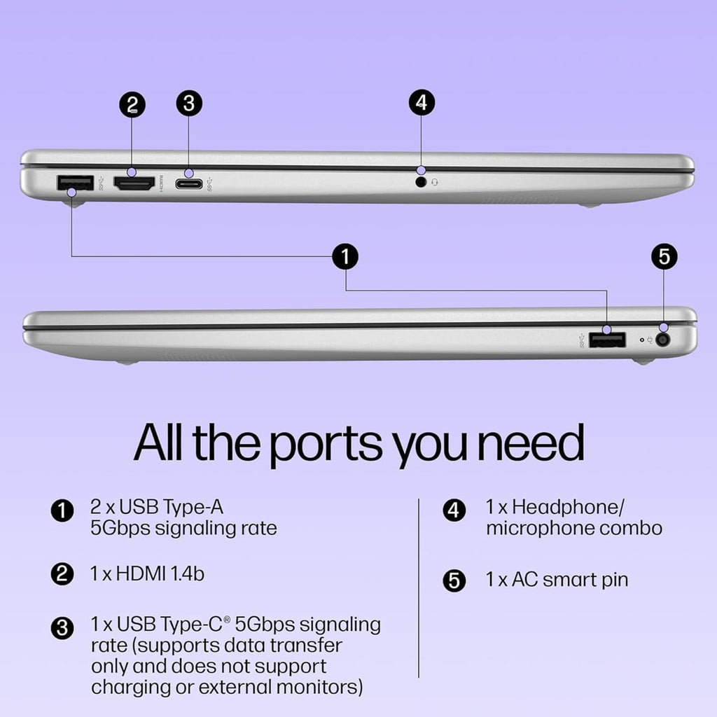 HP Pavilion 15.6" FHD Laptop Computer, 8GB DDR4 RAM, 256GB PCIe SSD, Intel N100 CPU, 2026 Edition, Portable Design, WiFi 6, Bluetooth, Webcam, Type-C, Office 365, Windows 11, Type C RJ45, Light Gray