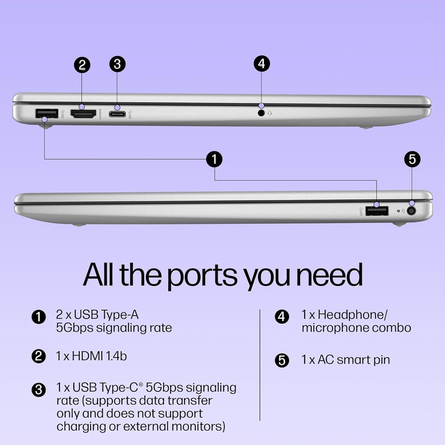 HP Pavilion 15.6" FHD Laptop Computer, 8GB DDR4 RAM, 256GB PCIe SSD, Intel N100 CPU, 2026 Edition, Portable Design, WiFi 6, Bluetooth, Webcam, Type-C, Office 365, Windows 11, Type C RJ45, Light Gray