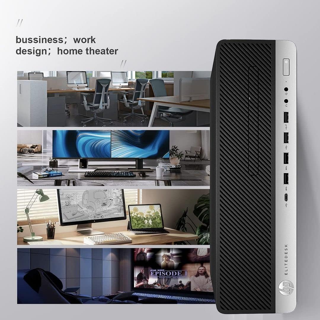 HP Elitedesk 800 G3 SFF Business Desktop Computer, Core i7-6700 2.8GHz Up to 3.6GHz Desktop PC, 8GB RAM, 256GB SSD, Keyboard & Mouse, WiFi/Bluetooth, 4K Support, Windows 11 Pro(Renewed)