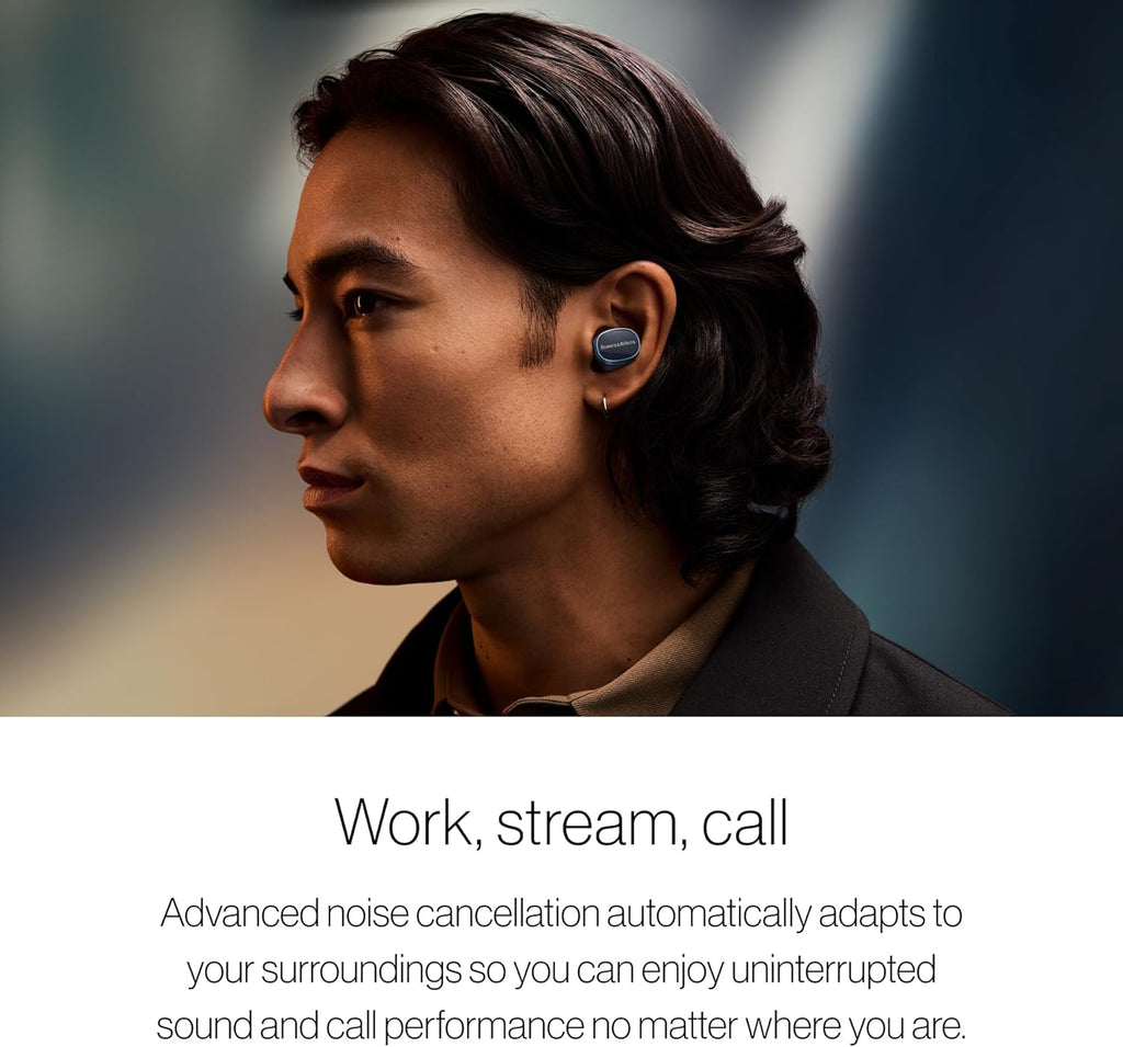 Bowers & Wilkins Pi8 Wireless Earbuds, Dark Burgundy, in-Ear Bluetooth Earphones with aptX Lossless Support, Active Noise Cancelling Earbuds, 3 Built-in Mics, 15-Min Quick Charging