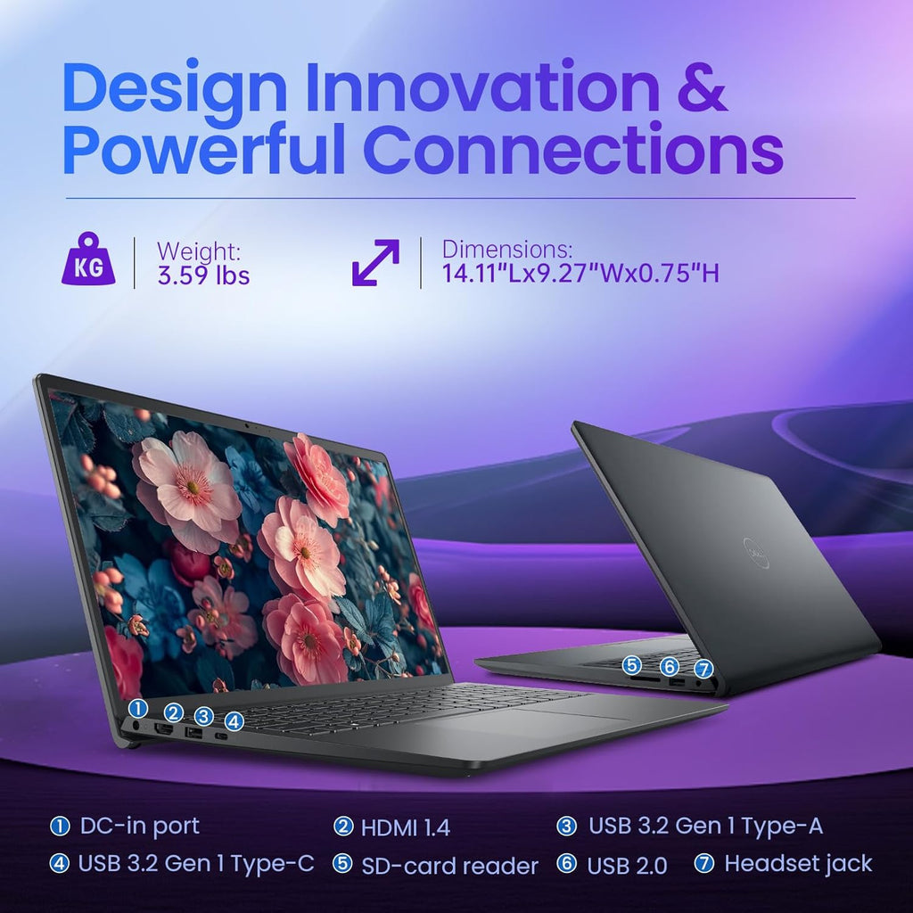 Dell 15 Touchscreen Laptop, AMD Ryzen 7 7730U (Beats i7-1355U), 16GB RAM, 512GB NVMe SSD, Windows 11 Pro, 15.6" FHD IPS, Copilot AI, Type-C, HDMI, Black, 2026 Model