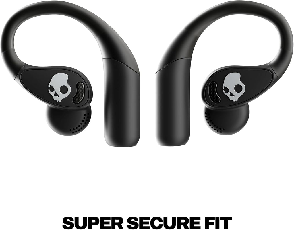 Skullcandy Push 540 Open Wireless Open-Ear Bluetooth Earbuds, Headphones, Sweat and Water Resistant, 42 Hours Battery, Detachable Neckband, Secure Fit, Microphone for iPhone Android - True Black