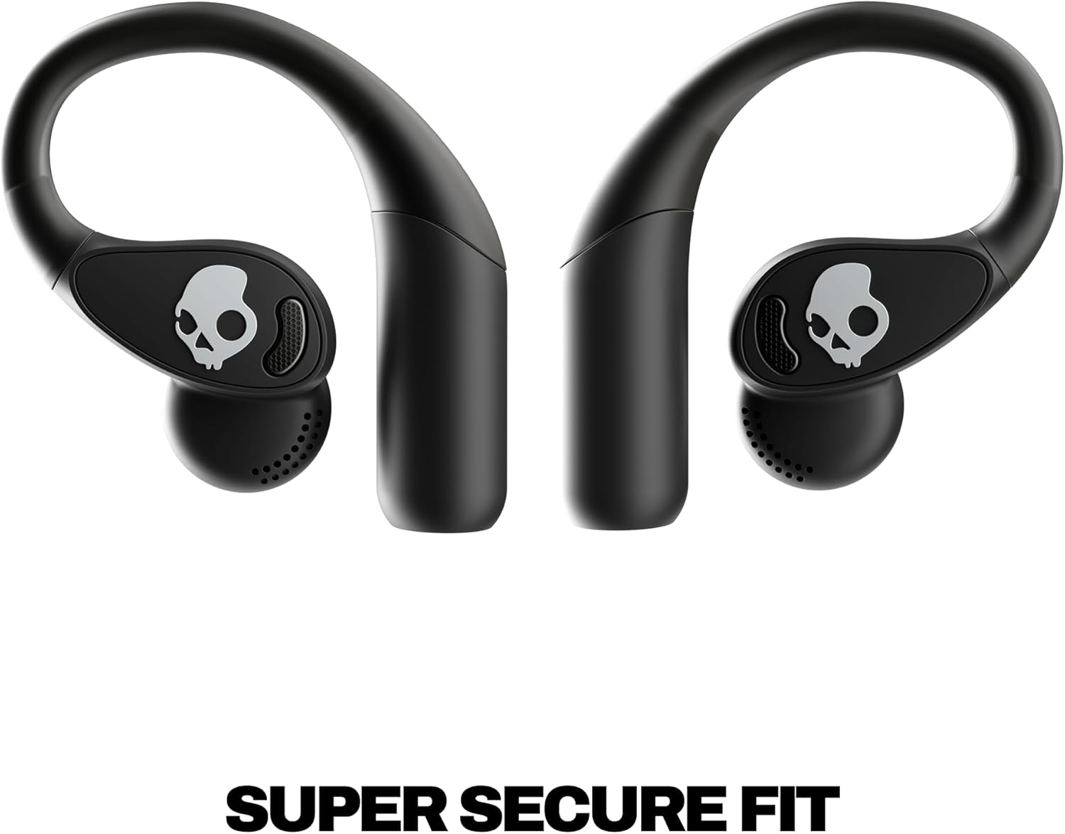 Skullcandy Push 540 Open Wireless Open-Ear Bluetooth Earbuds, Headphones, Sweat and Water Resistant, 42 Hours Battery, Detachable Neckband, Secure Fit, Microphone for iPhone Android - True Black