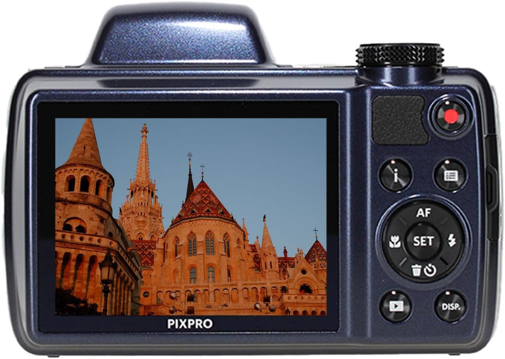 KODAK PIXPRO AZ528 Astro Zoom BSI-CMOS Bridge Vlogging Digital Camera 16MP 52X 1080p Wi-Fi (Midnight Blue) Bundle with 64GB Memory Card + Vlogger Tripod + Bag + Cleaning Kit + More Accessories