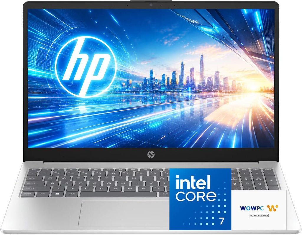 HP 2026 15.6" FHD Business & Academic Laptop • Intel Core 7 150U (10 cores, 5.4 GHz) • 8GB RAM • 256GB SSD • Copilot Key • Webcam • HDMI • Wi-Fi 6 • Windows 11 Home • Natural Silver • WOWPC USB