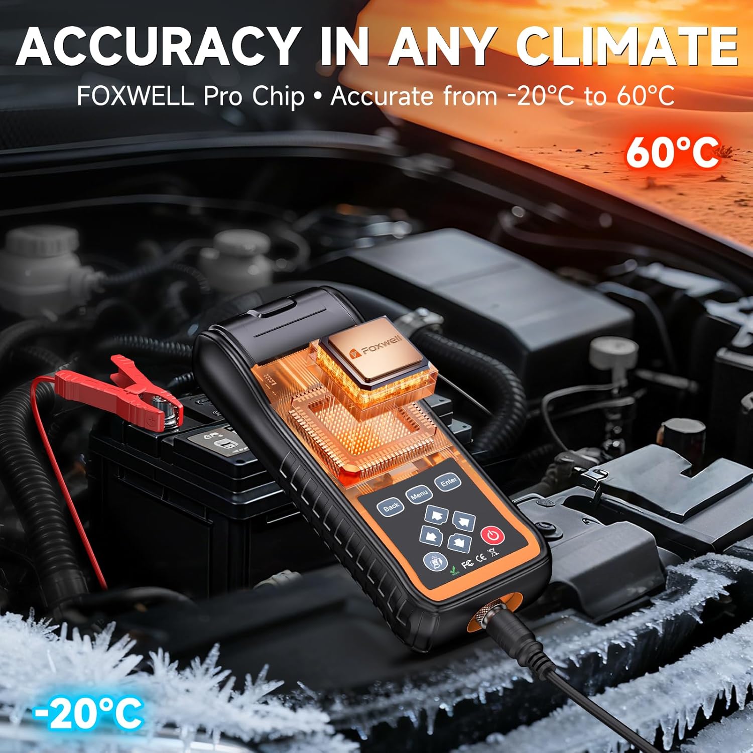 24V 12V Car Battery Tester with Printer - 2026 FOXWELL BT780, Professional Battery Load Analyzer, 100-2000CCA Automotive Starter & Alternator Tester for Cars Trucks SUVs Marine & Heavy Duty Vehicles