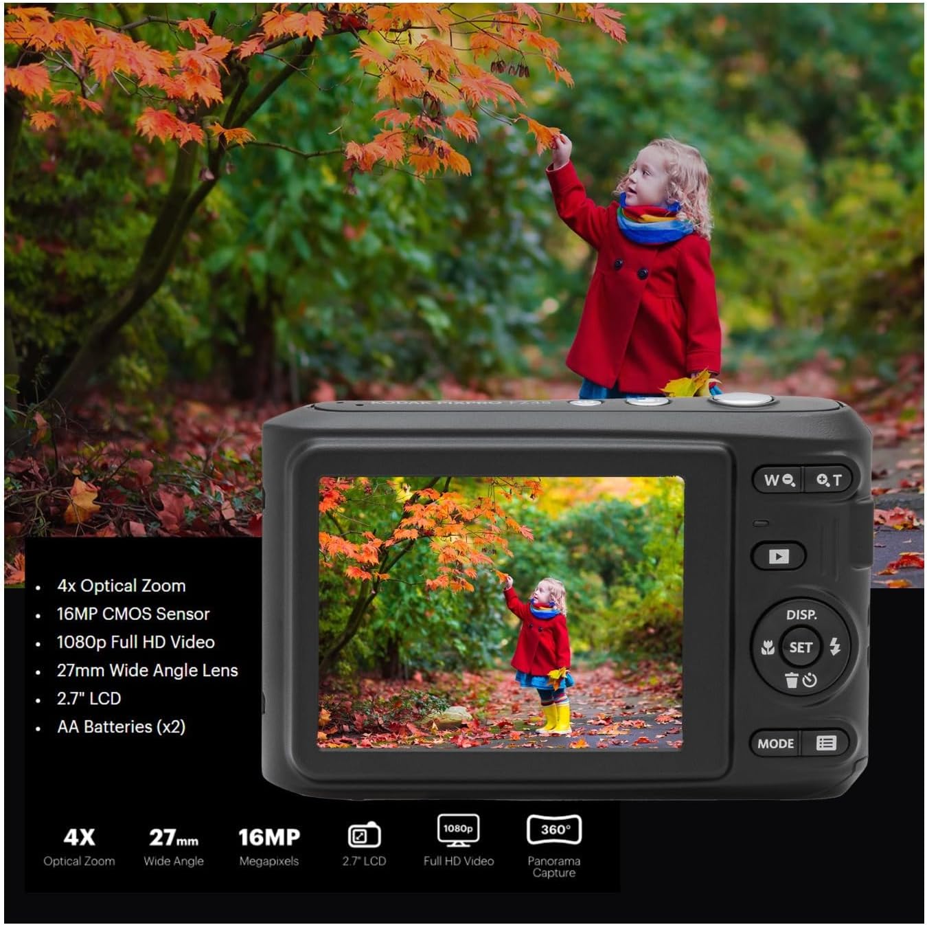 Kodak PIXPRO FZ45 Friendly Zoom 16MP 1080p Full HD Digital Camera (Pastel Pink) Bundle with Memory Card (2 Items)